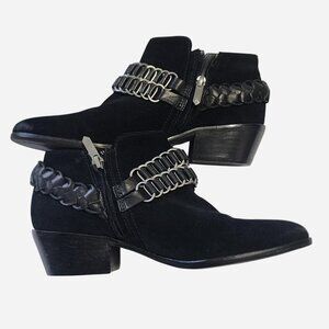 Sam Edelman Black Suede Posey Ankle Booties - size 7m